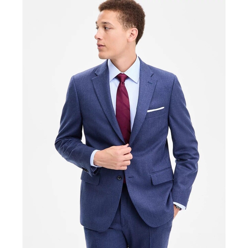 $450 NEW TOMMY HILFIGER MENS 38L BLUE 100% WOOL BLAZER SPORT COAT SUIT JACKET